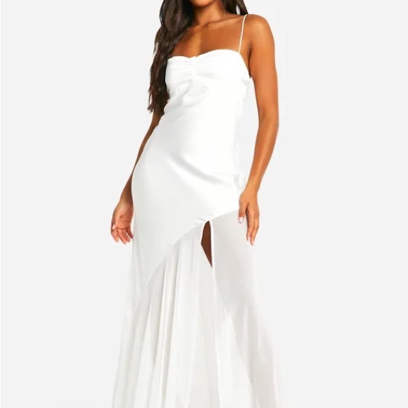 Boohoo Chiffon & Satin Slip Dress - Picture 1 of 5